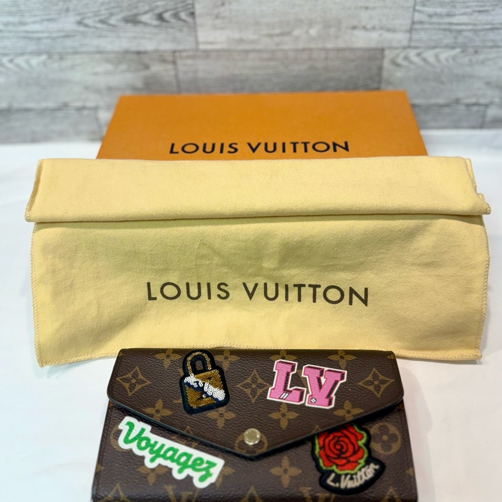 LOUIS VUITTON Monogram Travel Patches Sarah Wallet